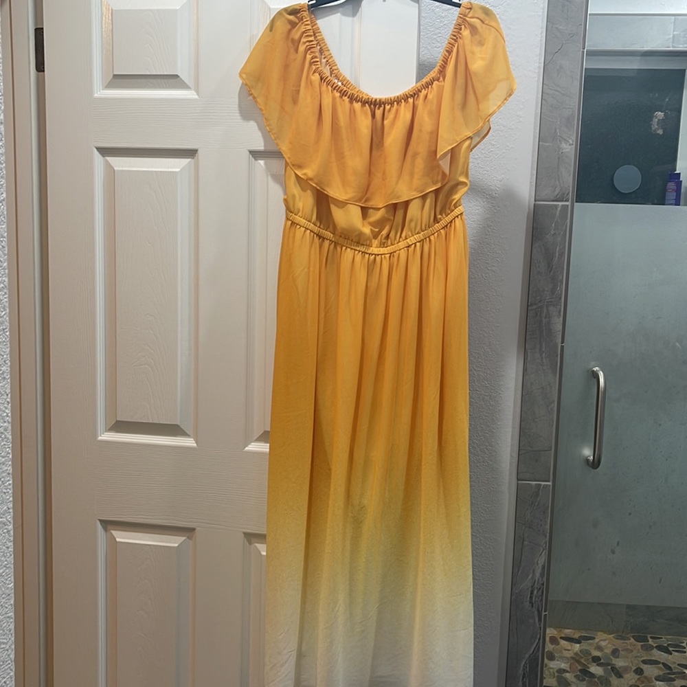 EUC Lane Bryant Yellow Ombré Maxi Dress size 14-16